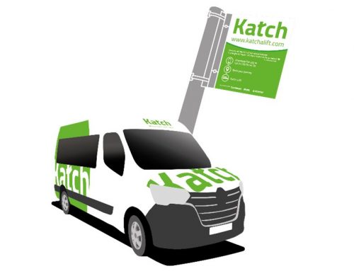 It’s time to try KATCH – The zero emission, on-demand taxi bus service.
