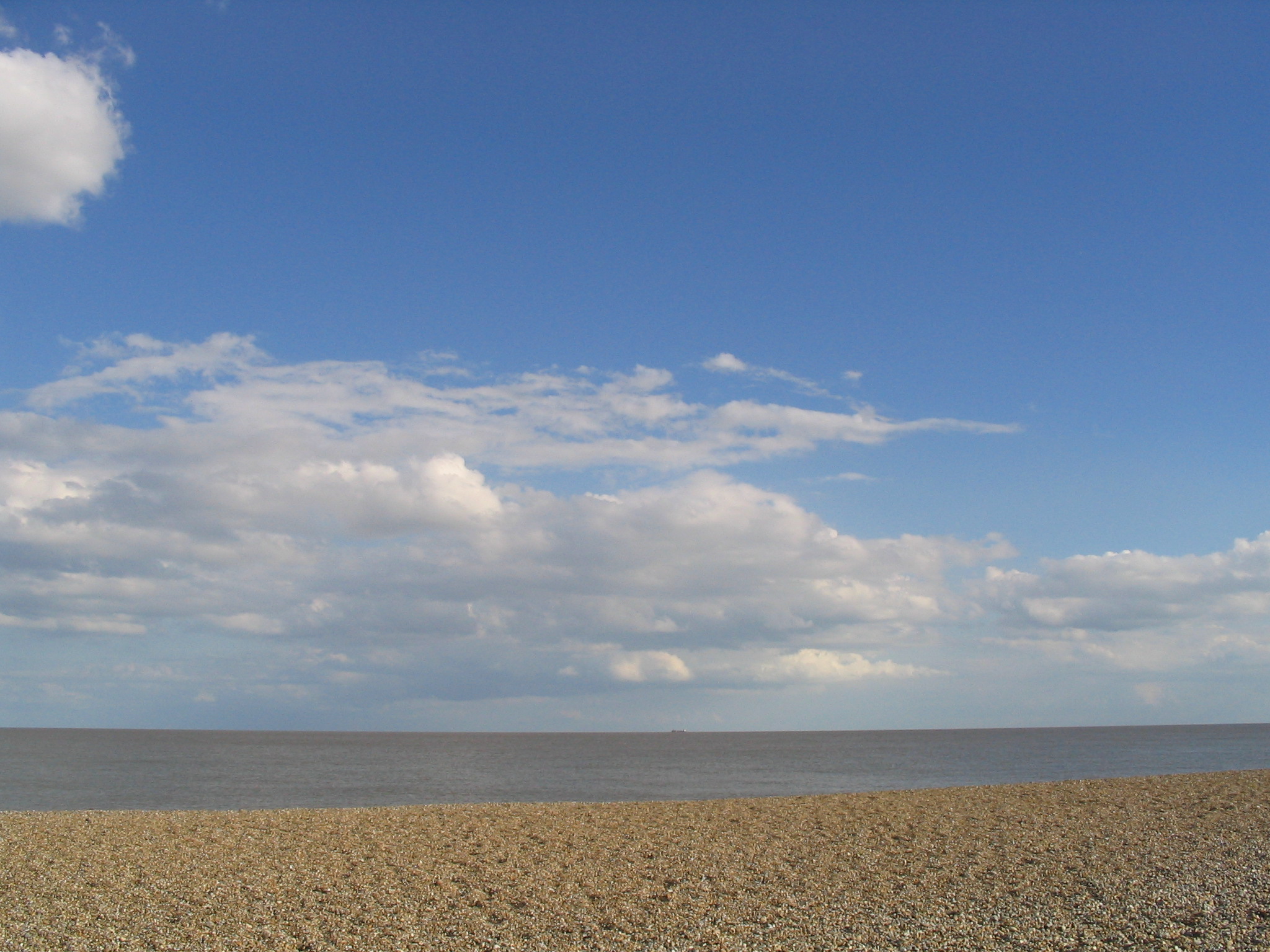 Aldeburgh beach looking out to see on a sunny day